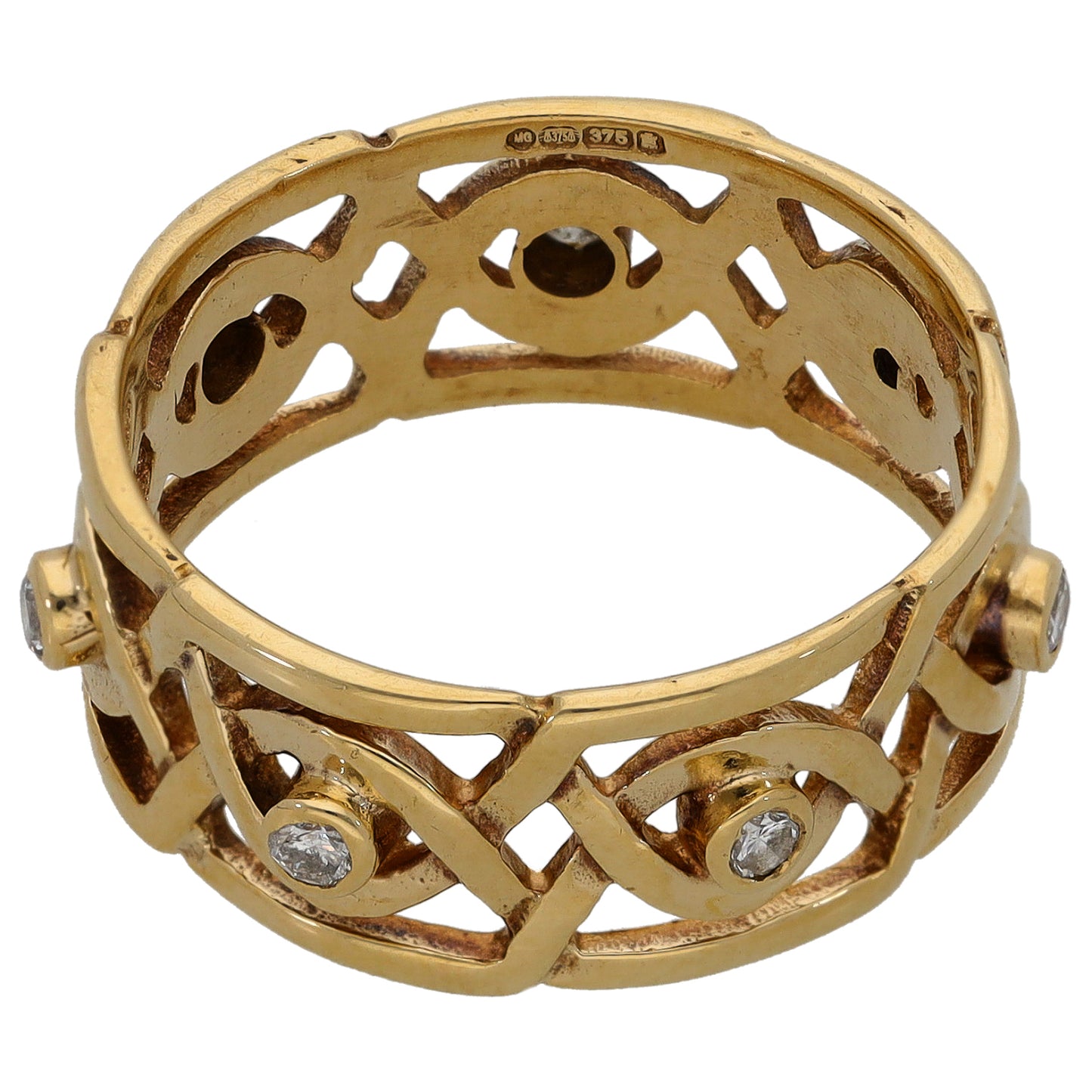 9ct Gold 0.14ct Diamond Alternative Ring Size O