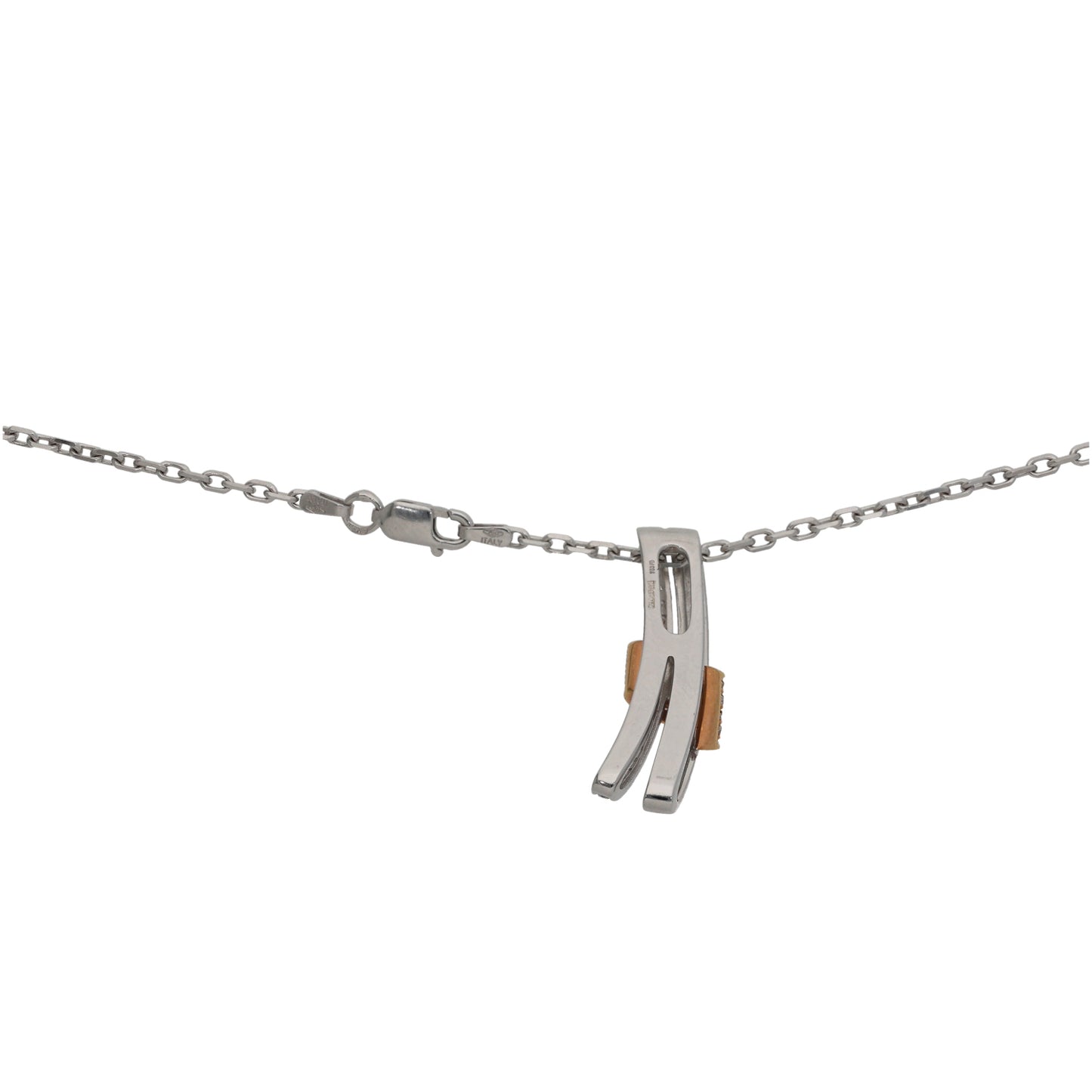 18ct White Gold 0.56ct Diamond Dress/Cocktail Pendant With Chain