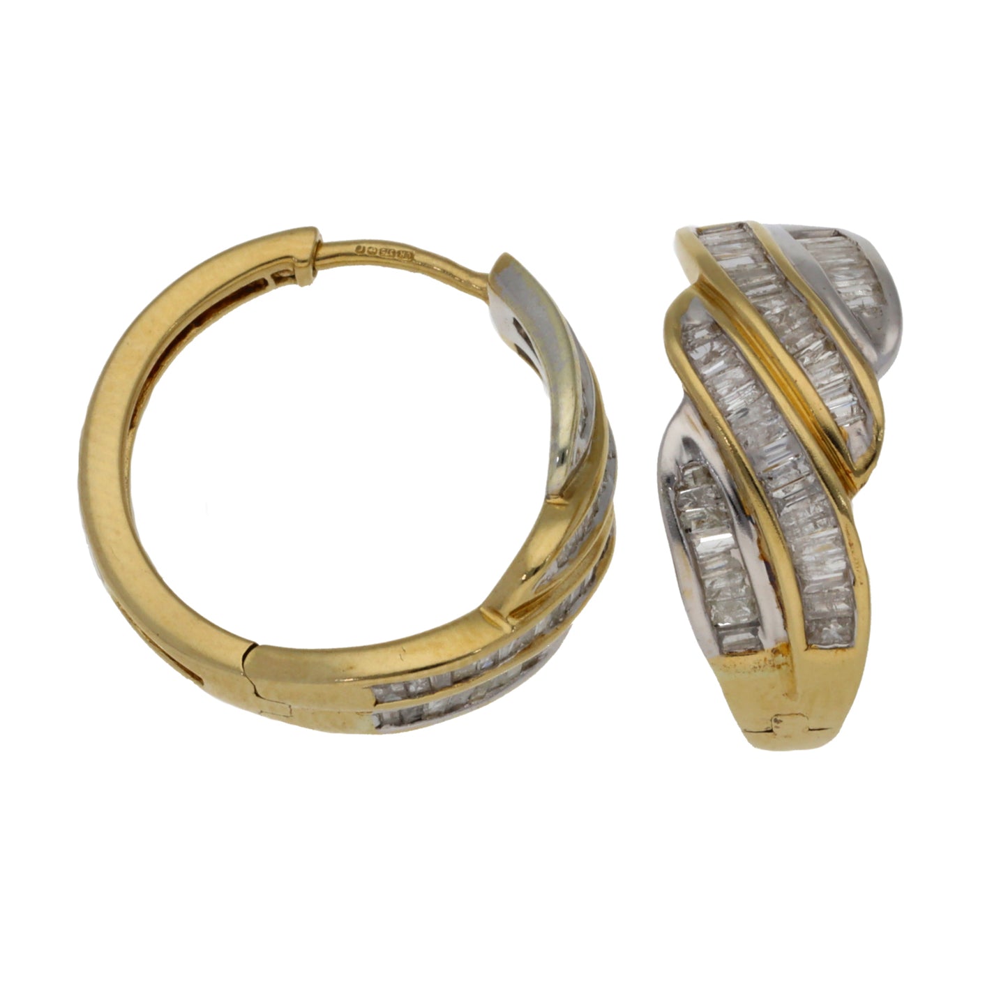 9ct Bicolour Gold 0.90ct Diamond Clip On Earrings