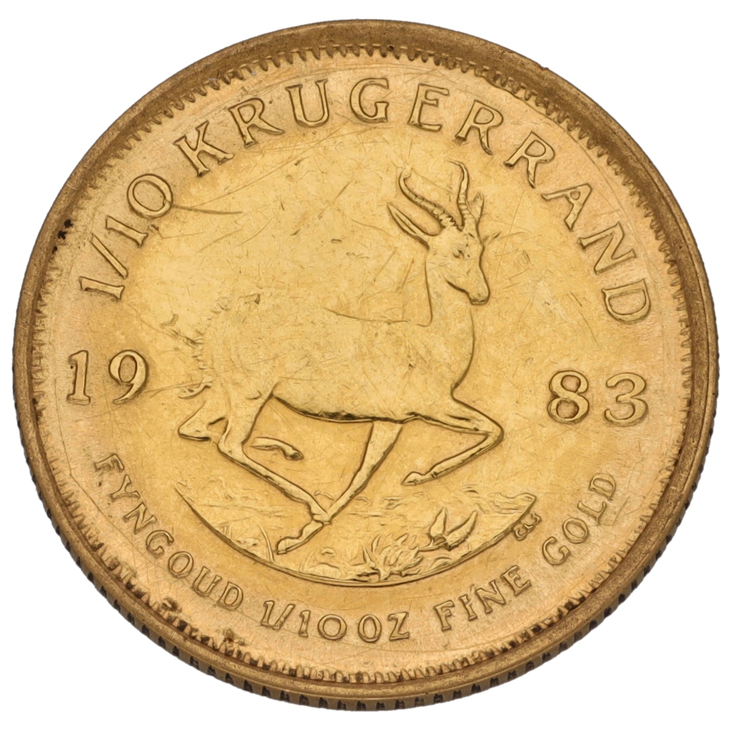 22ct Gold 1/10 OZ Krugerrand Coin 1983