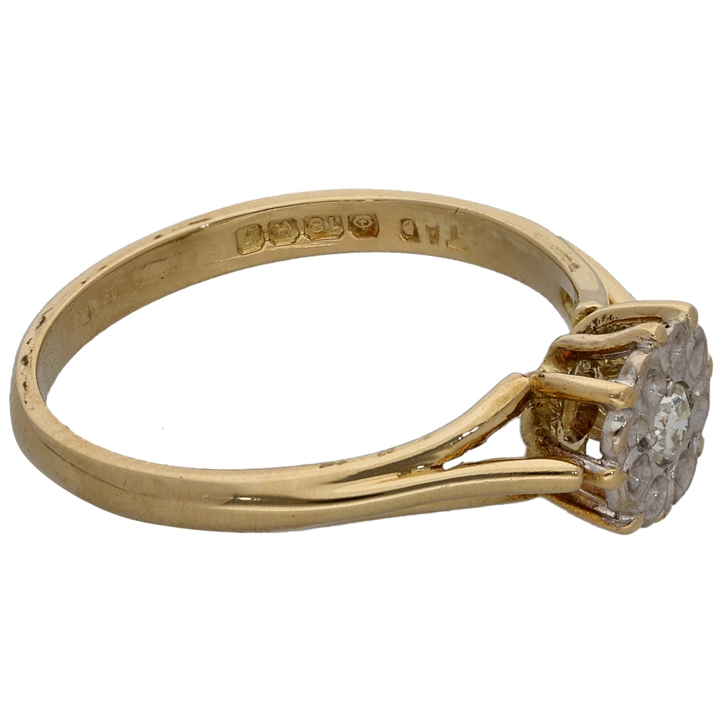 18ct Gold 0.05ct Diamond Solitaire Ring Size L