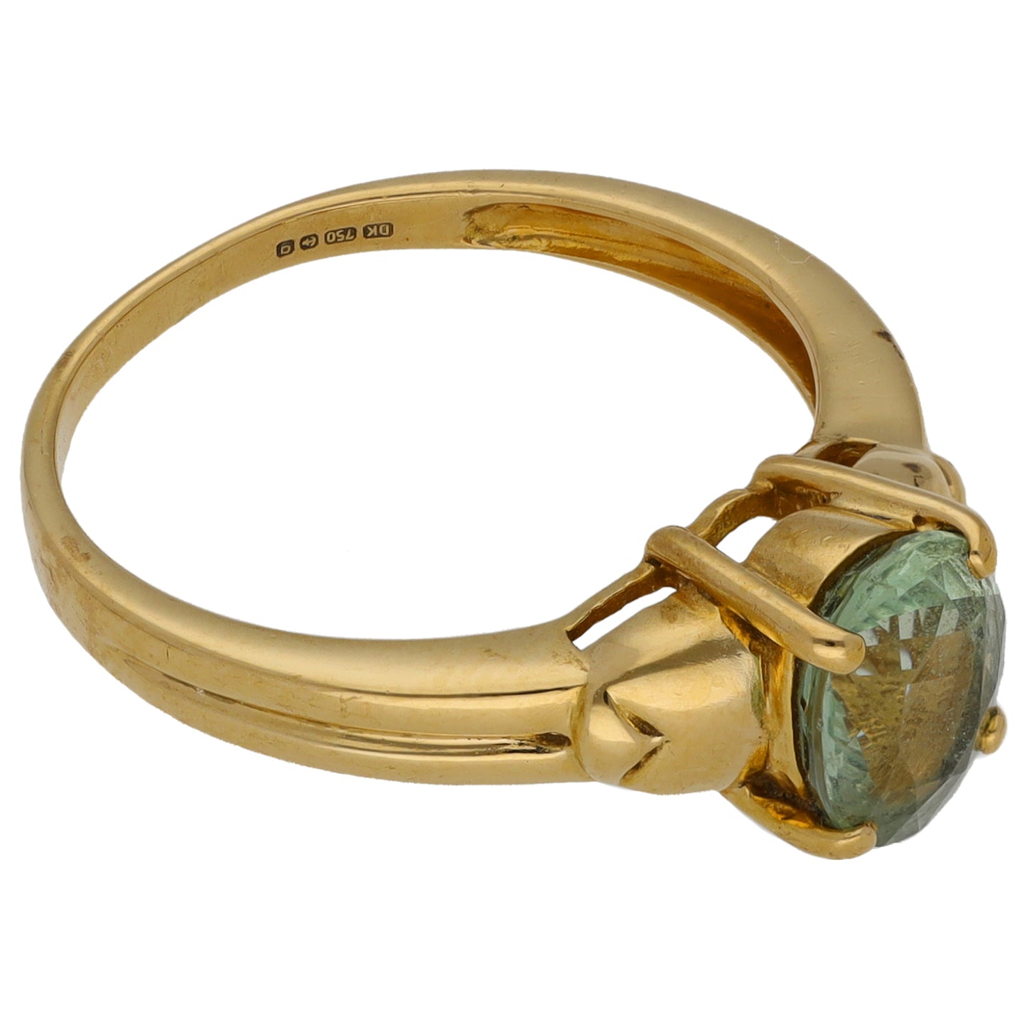 18ct Gold Beryl Single Stone Ring Size N