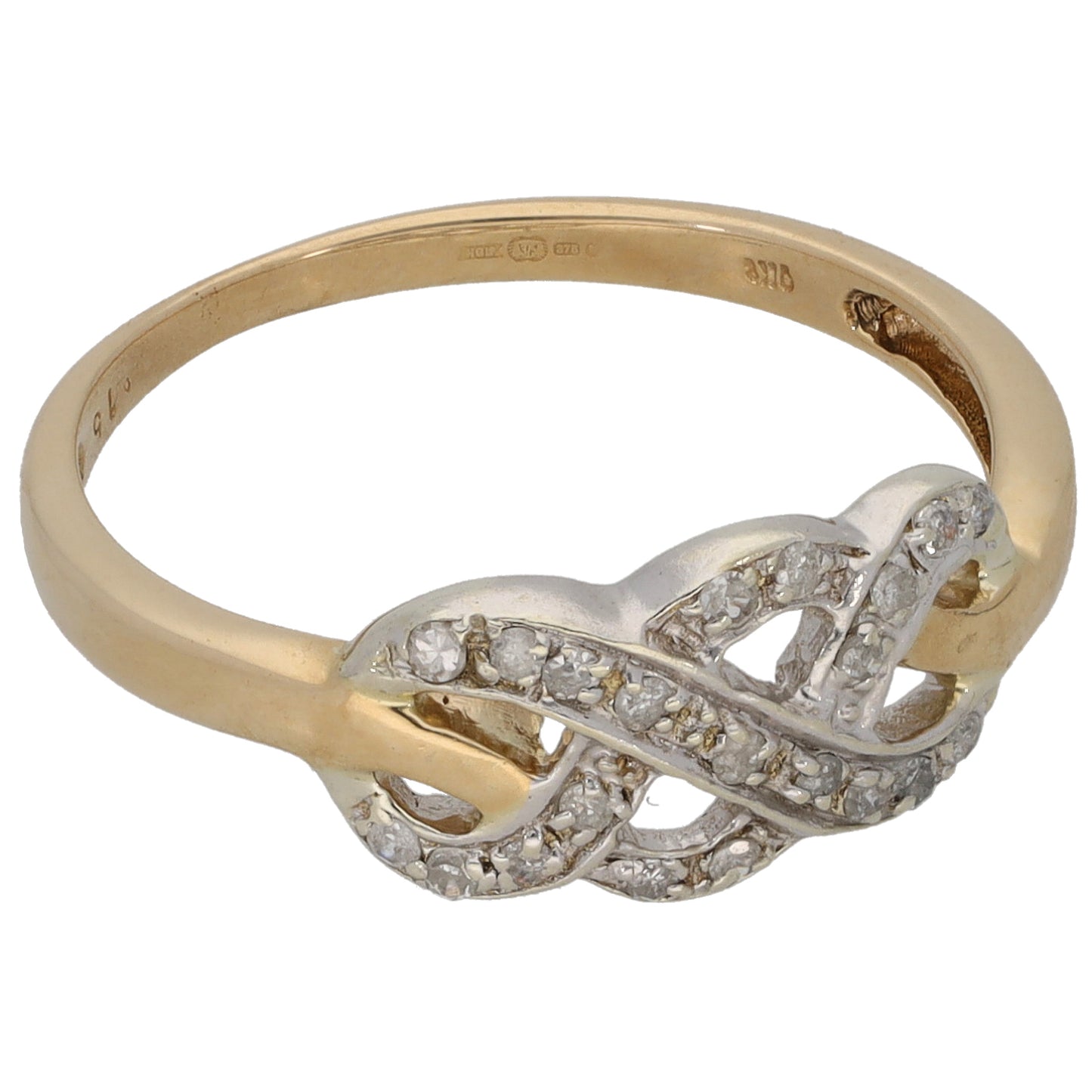 9ct Gold 0.15ct Diamond Dress/Cocktail Ring Size P