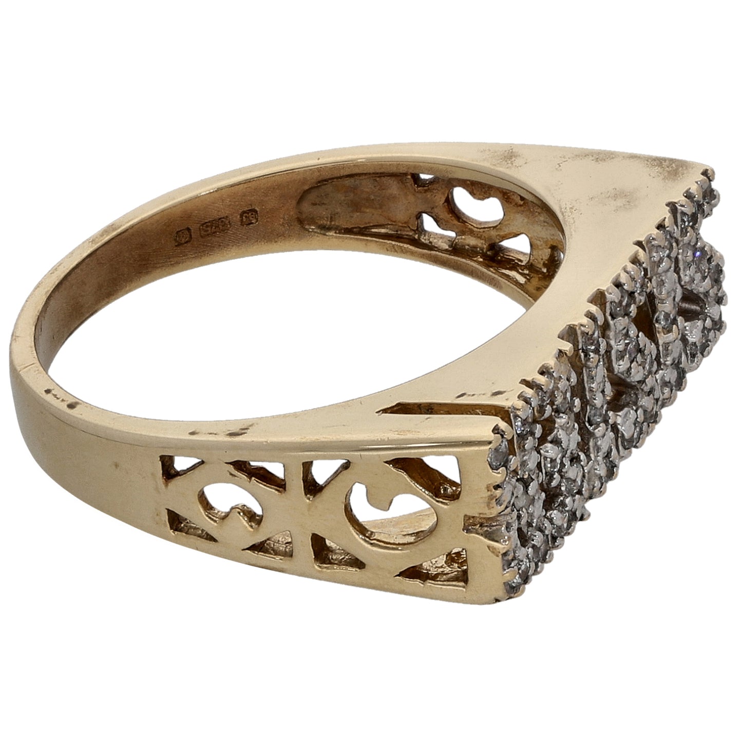 9ct Gold Cubic Zirconia Sister Ring Size L