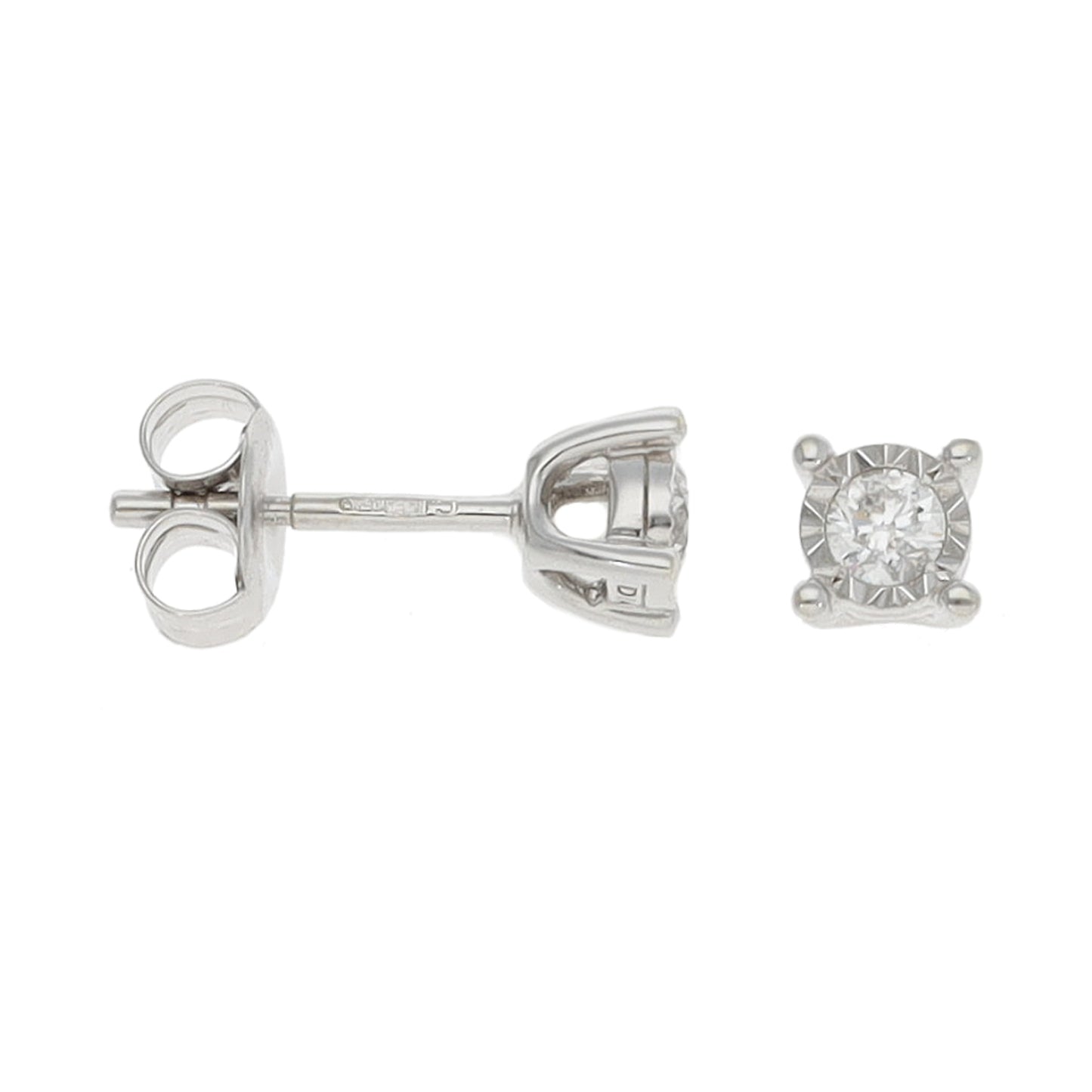 9ct White Gold 0.20ct Diamond Solitaire Earrings