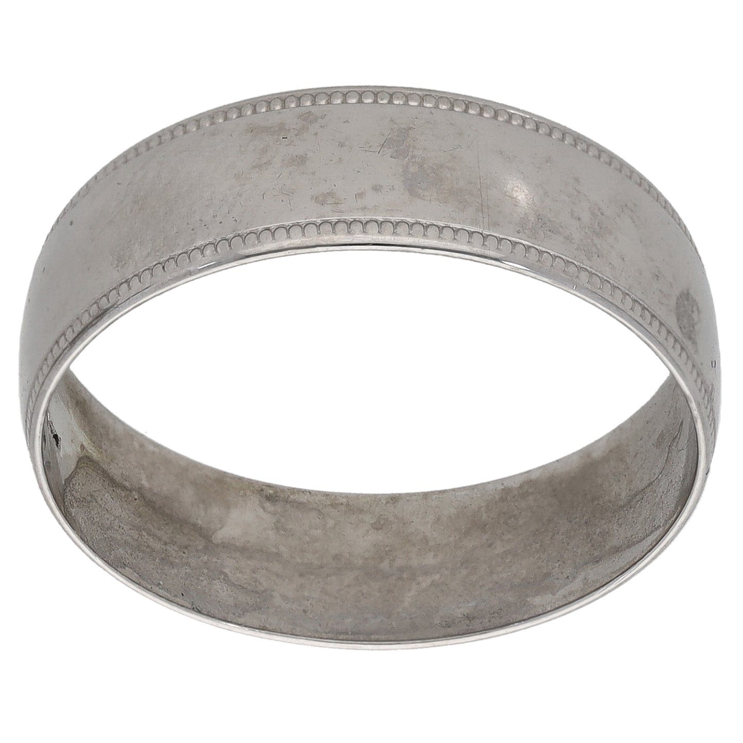9ct White Gold Plain Wedding Ring Size R