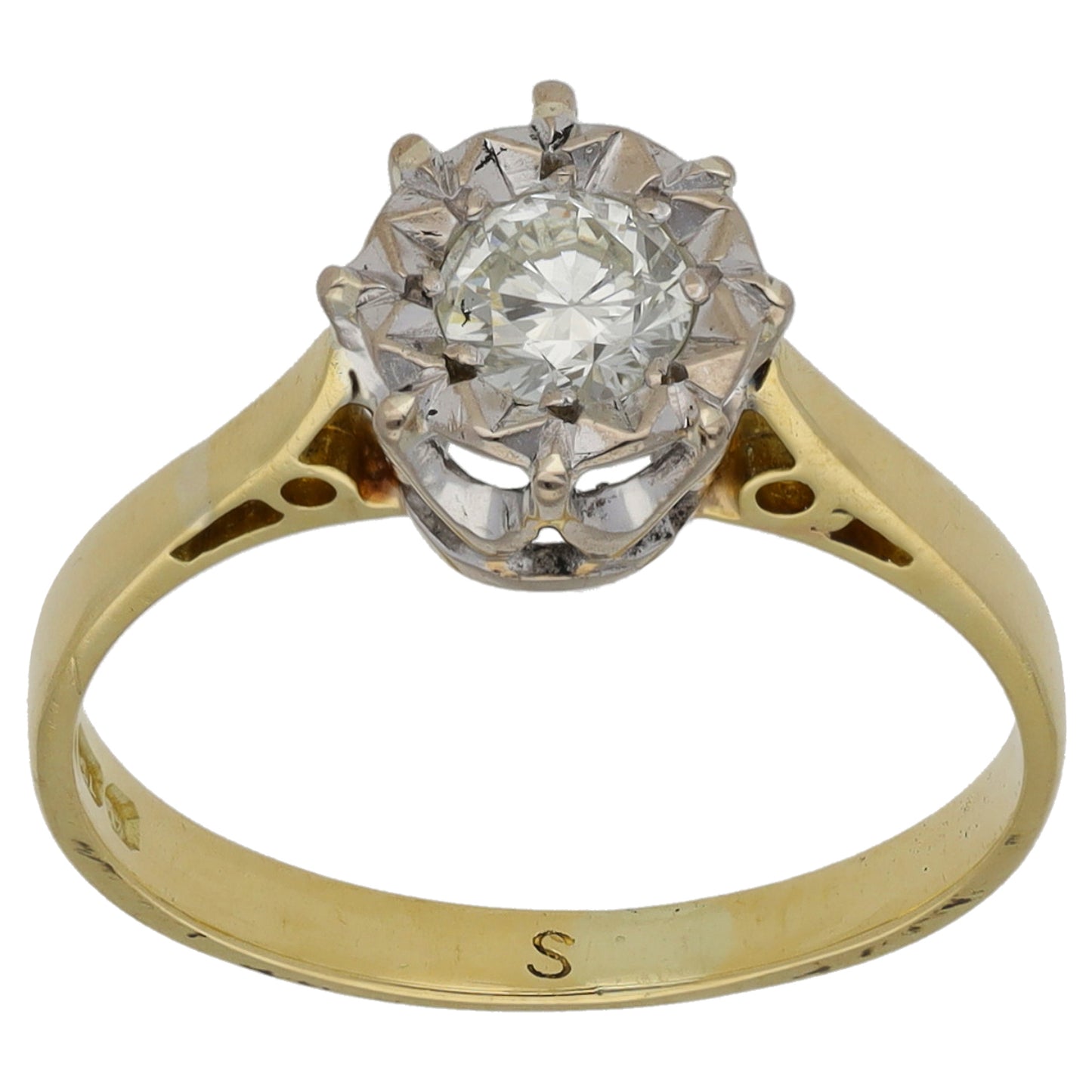 18ct Gold 0.28ct Diamond Solitaire Ring Size K