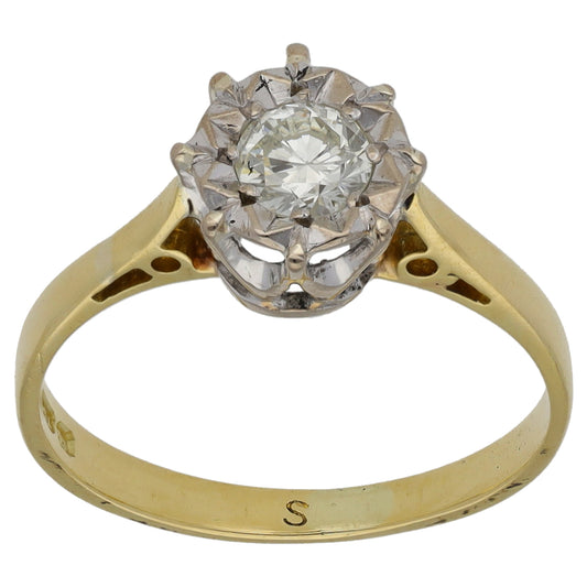 18ct Gold 0.28ct Diamond Solitaire Ring Size K