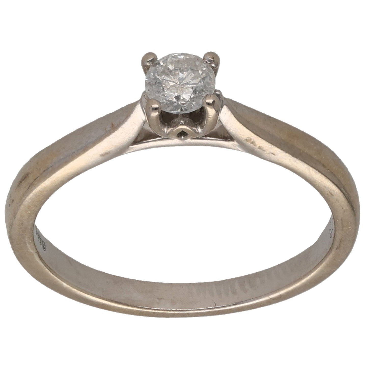 9ct White Gold 0.20ct Diamond Solitaire Ring Size K