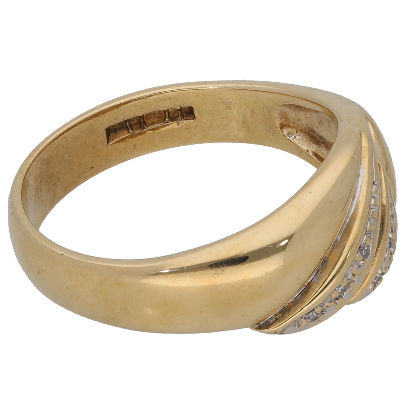 9ct Gold 0.03ct Diamond Alternative Ring Size O