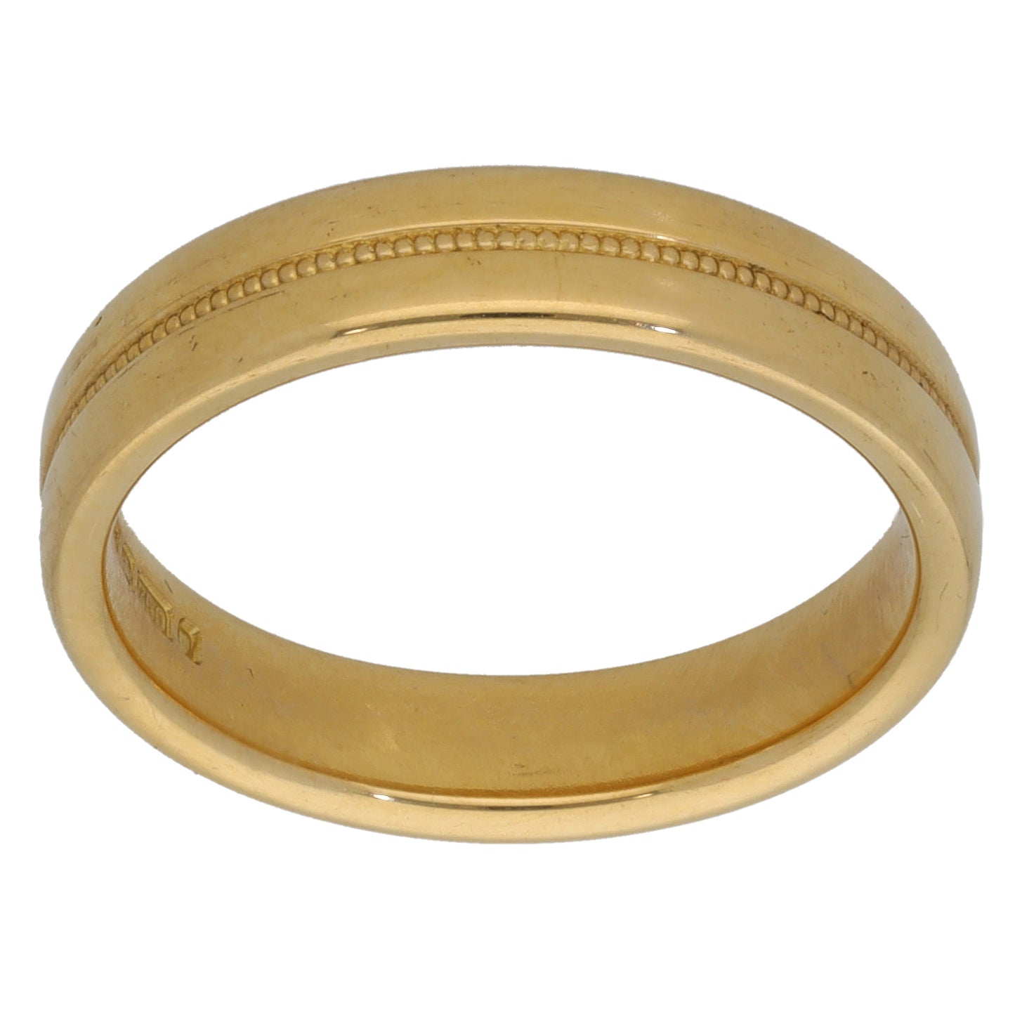 18ct Gold Patterned Wedding Ring Size L