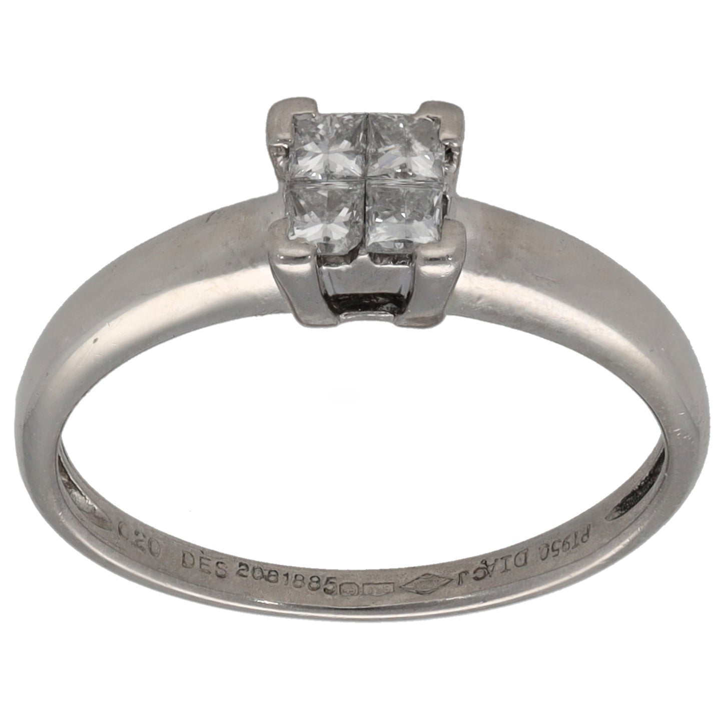 Platinum 0.20ct Diamond Dress/Cocktail Ring Size L