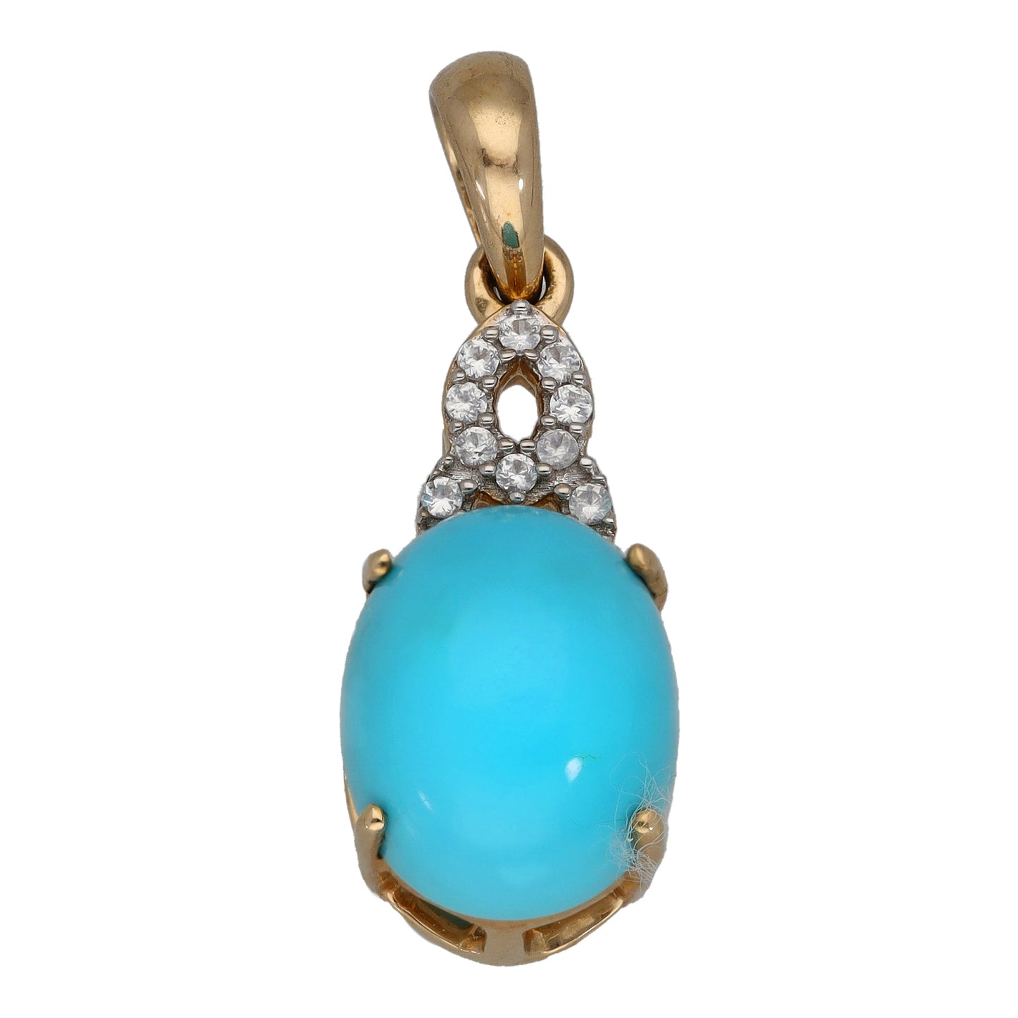 9ct Gold Turquoise & Imitation Dress/Cocktail Pendant