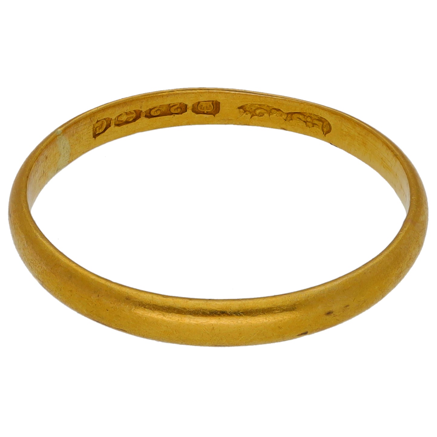 22ct Gold Plain Wedding Ring Size O