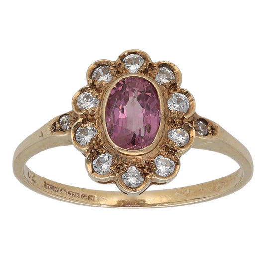 9ct Gold Sapphire & Imitation Gems Dress/Cocktail Ring Size M