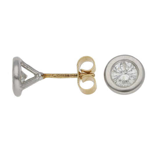 18ct Bicolour Gold 0.80ct Diamond Solitaire Earrings