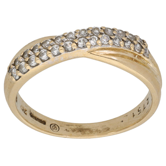 9ct Gold Cubic Zirconia Half Eternity Ring Size Q