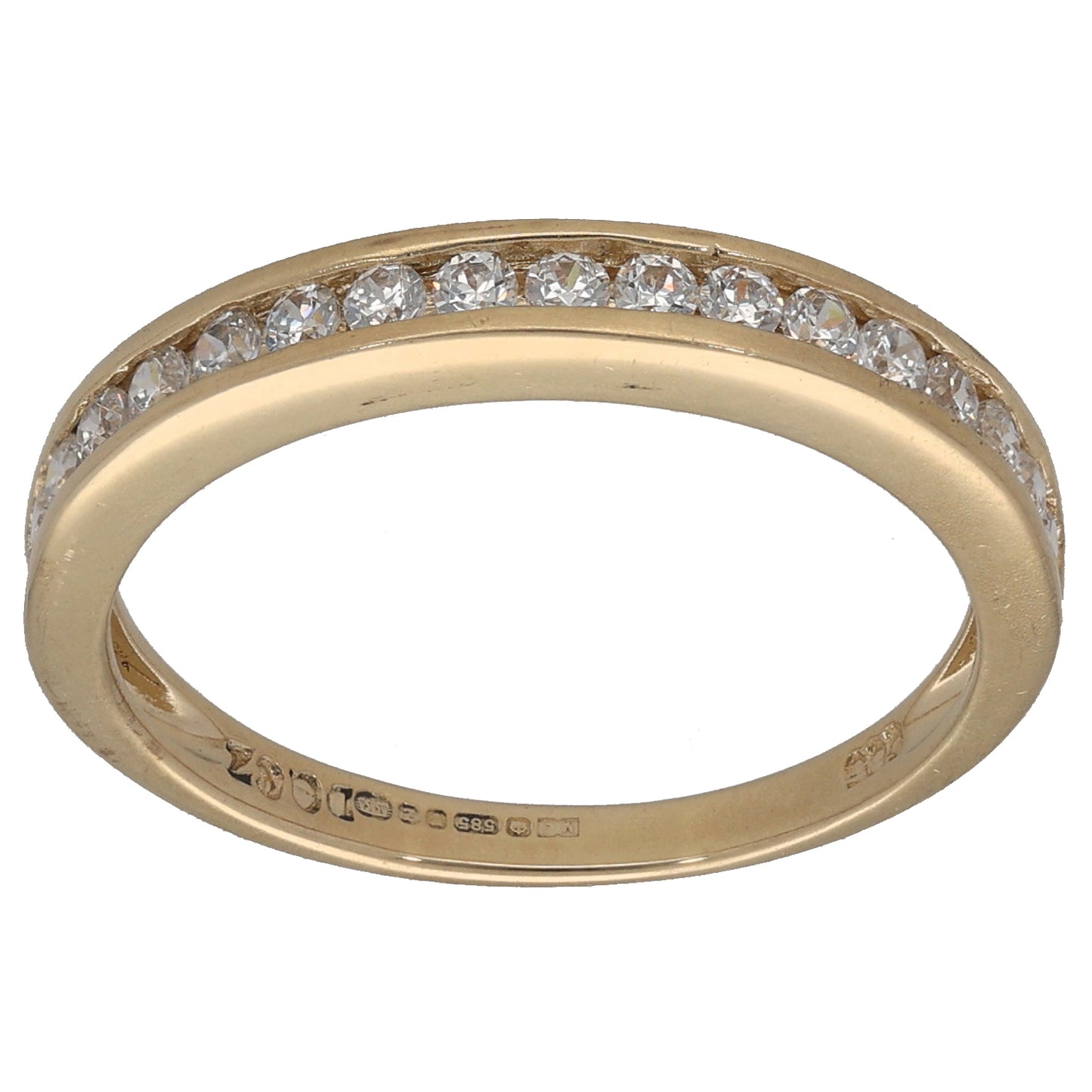 14ct Gold Cubic Zirconia Half Eternity Ring Size O
