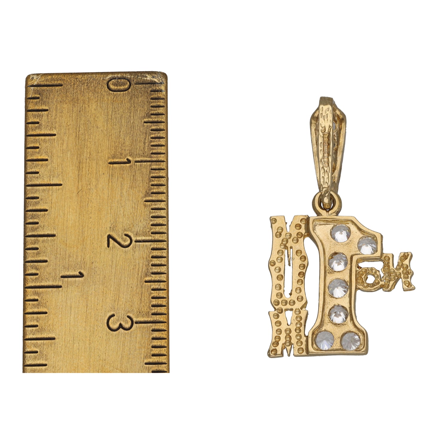 9ct Gold Cubic Zirconia Number 1 Mum/Mother Pendant