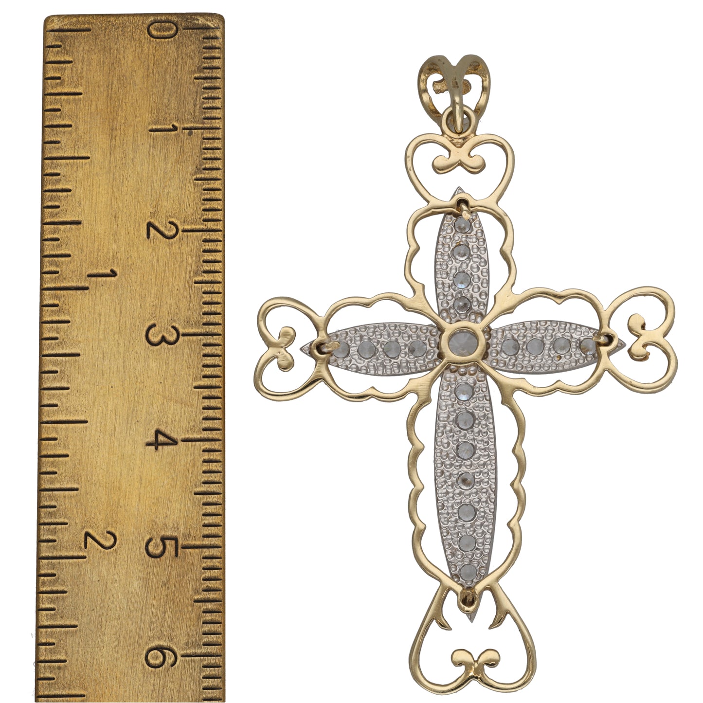 9ct Gold Cubic Zirconia Cross Pendant