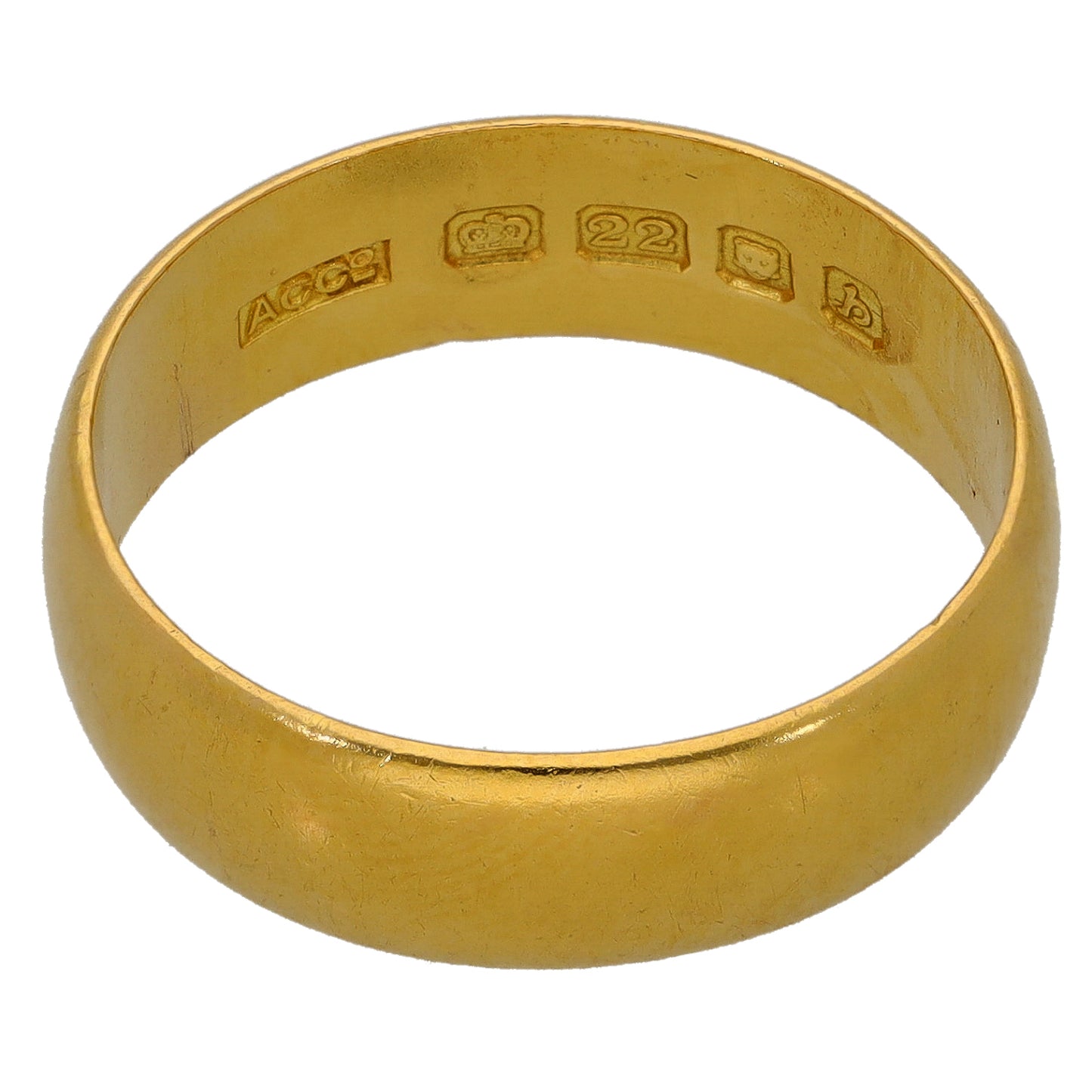 22ct Gold Plain Wedding Ring Size Q