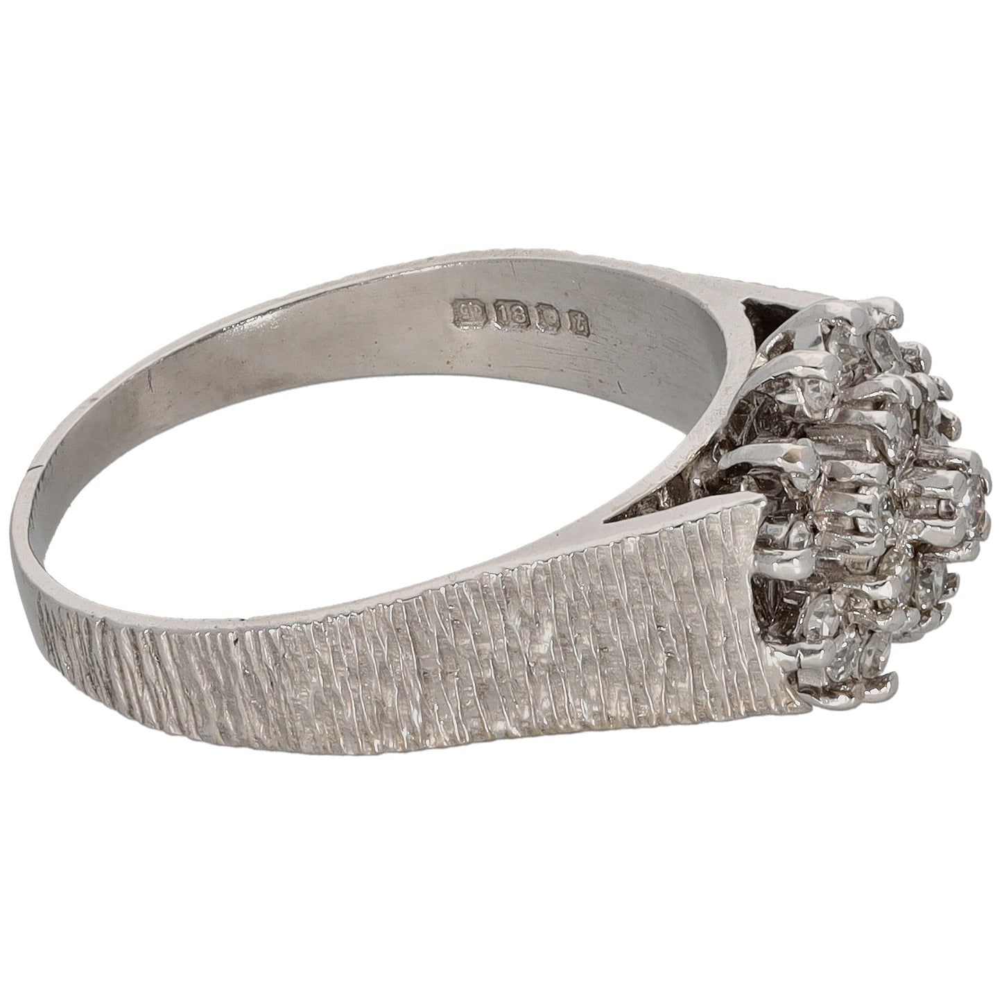 18ct White Gold 0.26ct Diamond Cluster Ring Size Q