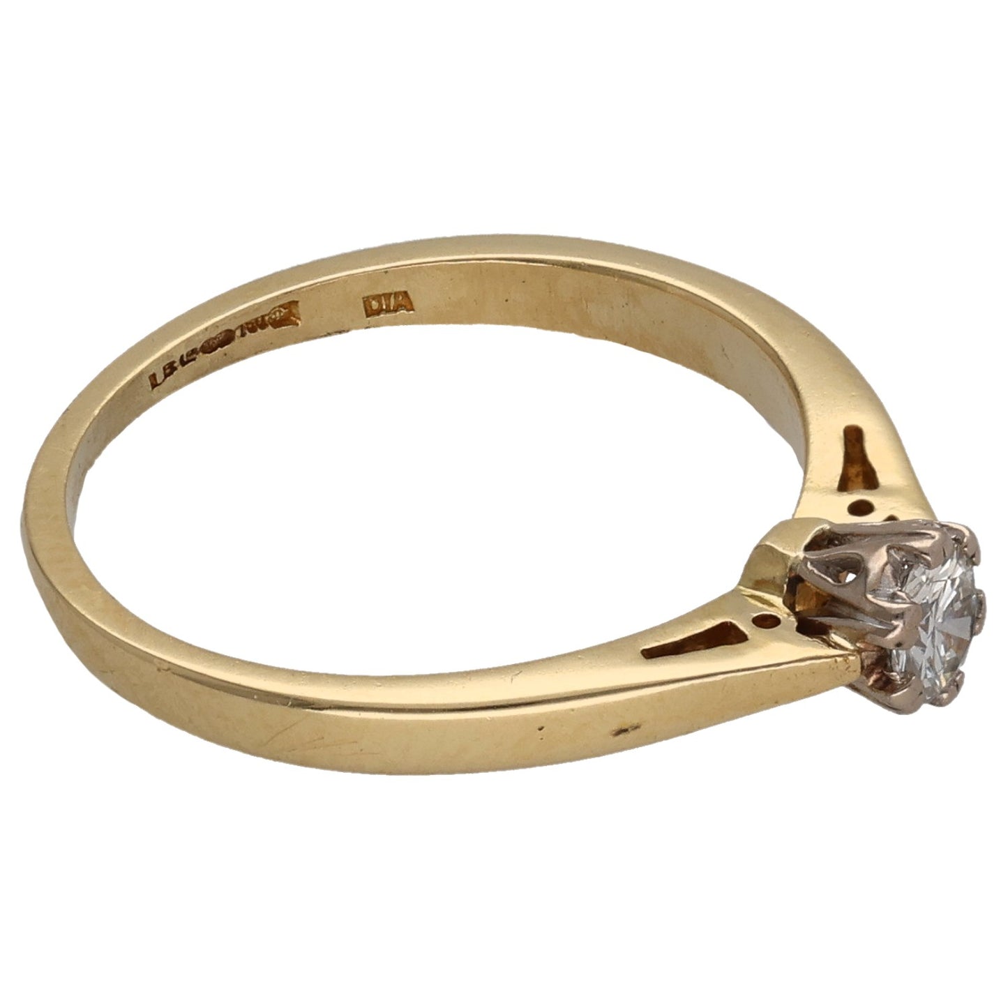9ct Gold 0.15ct Diamond Solitaire Ring Size K
