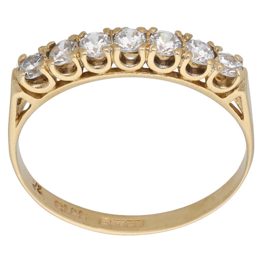 9ct Gold Cubic Zirconia Half Eternity Ring Size S