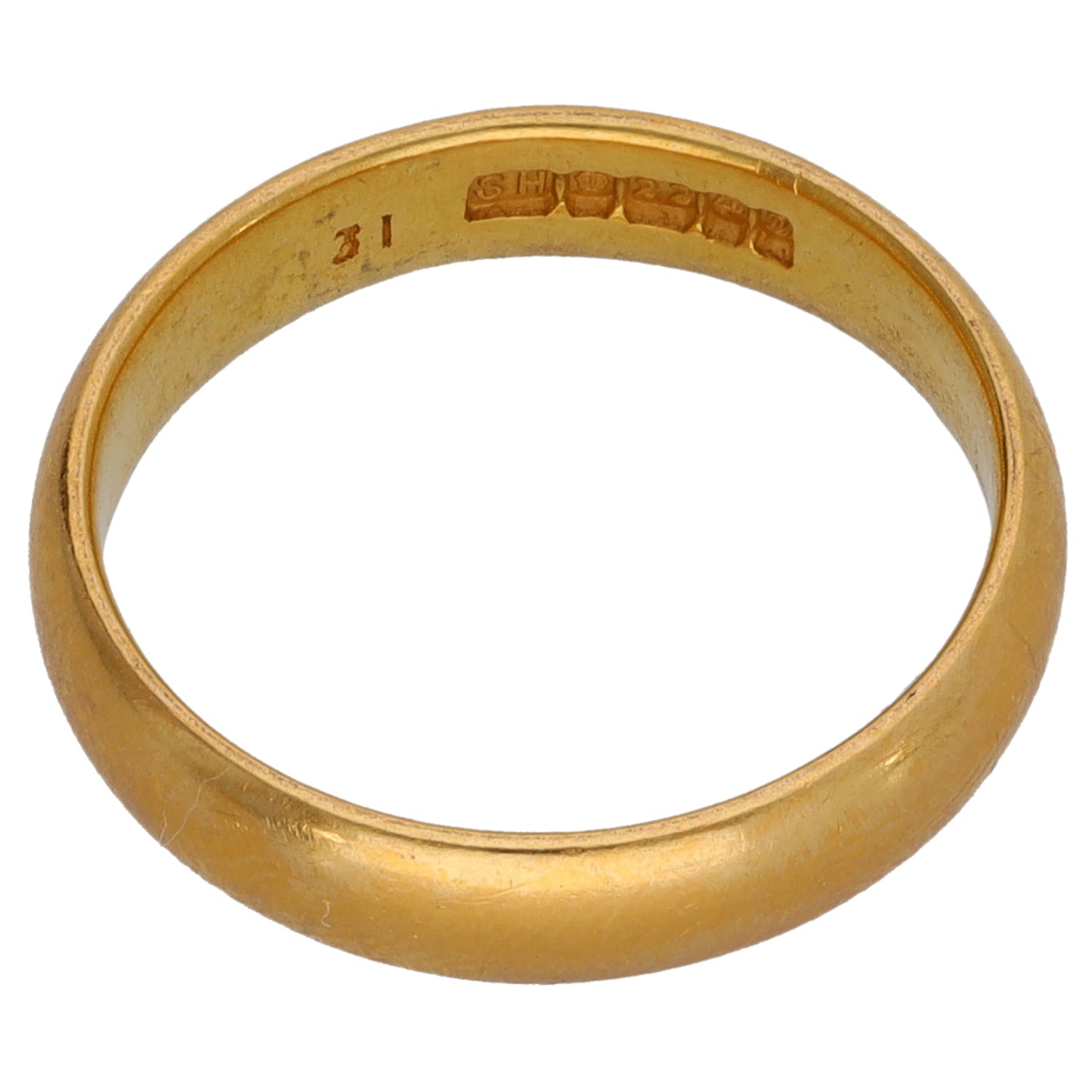 22ct Gold Plain Wedding Ring Size M