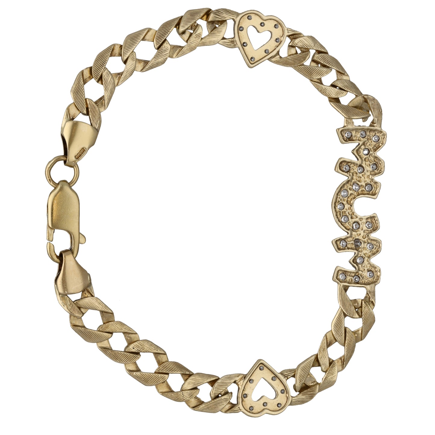 9ct Gold Cubic Zirconia Mum Bracelet