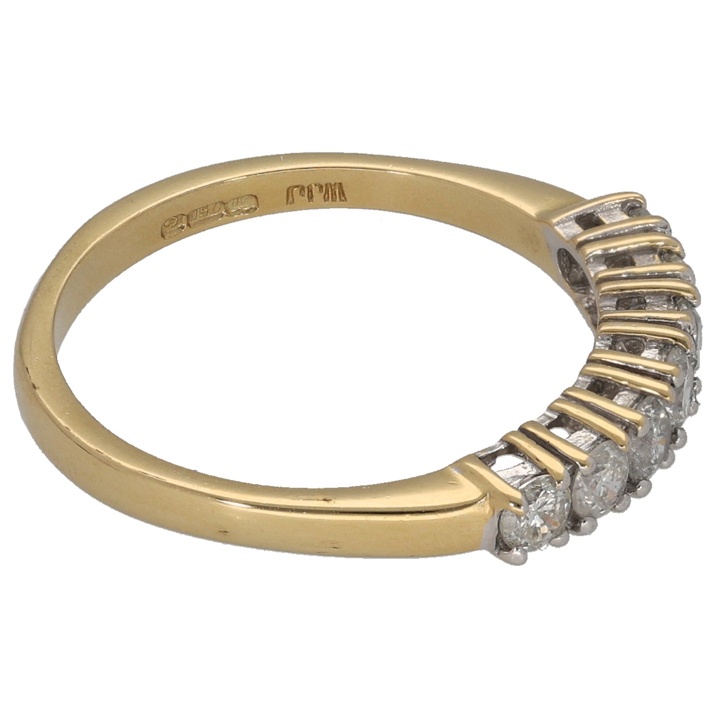 18ct Gold 0.50ct Diamond Half Eternity Ring Size L