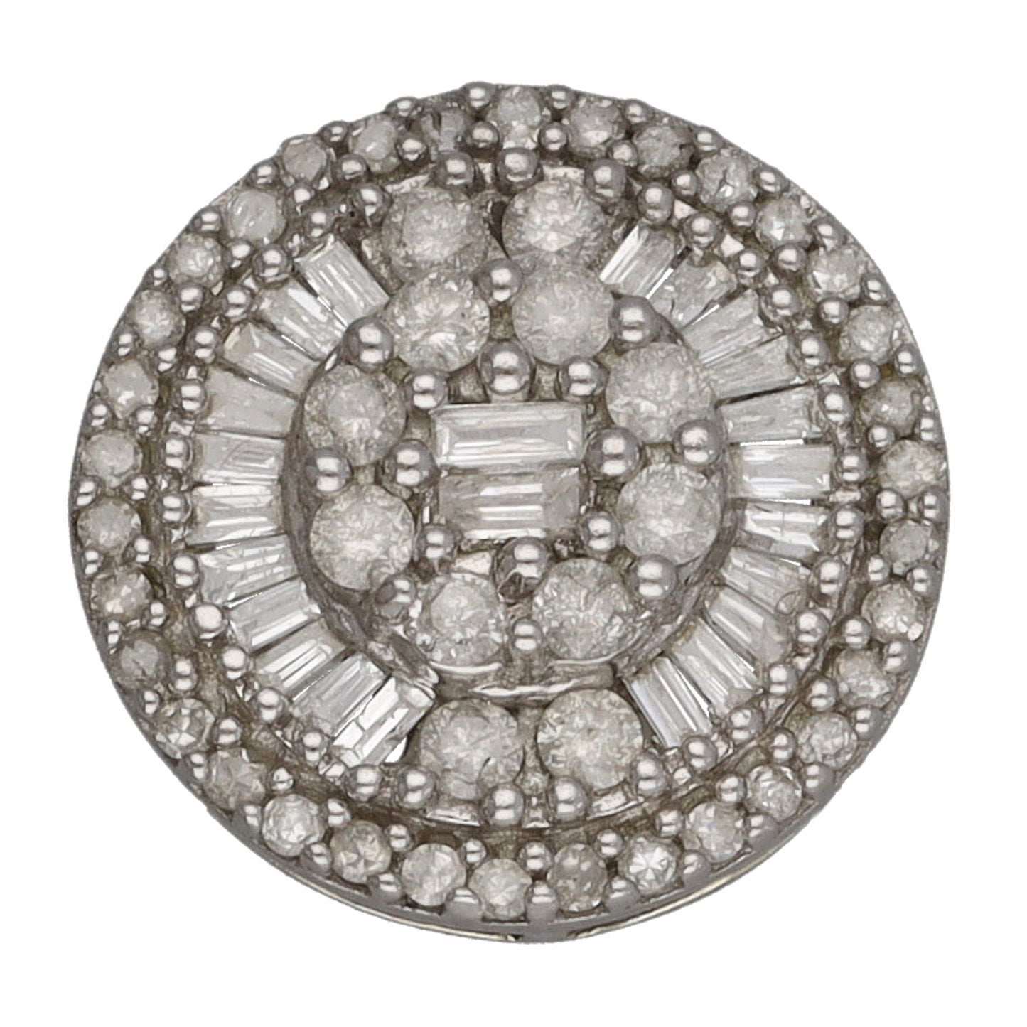 9ct White Gold 0.77ct Diamond Cluster Pendant