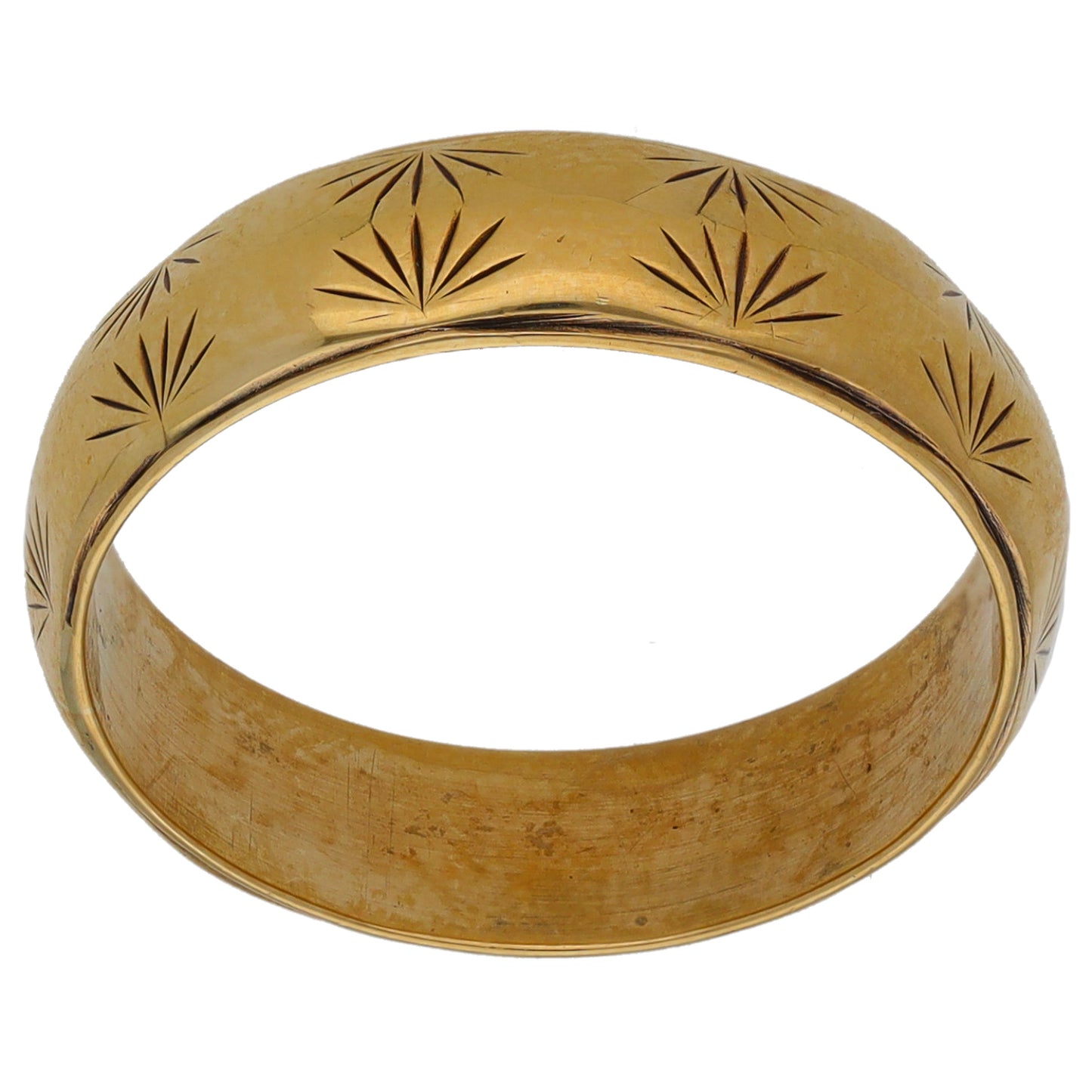 9ct Gold Patterned Wedding Ring Size O