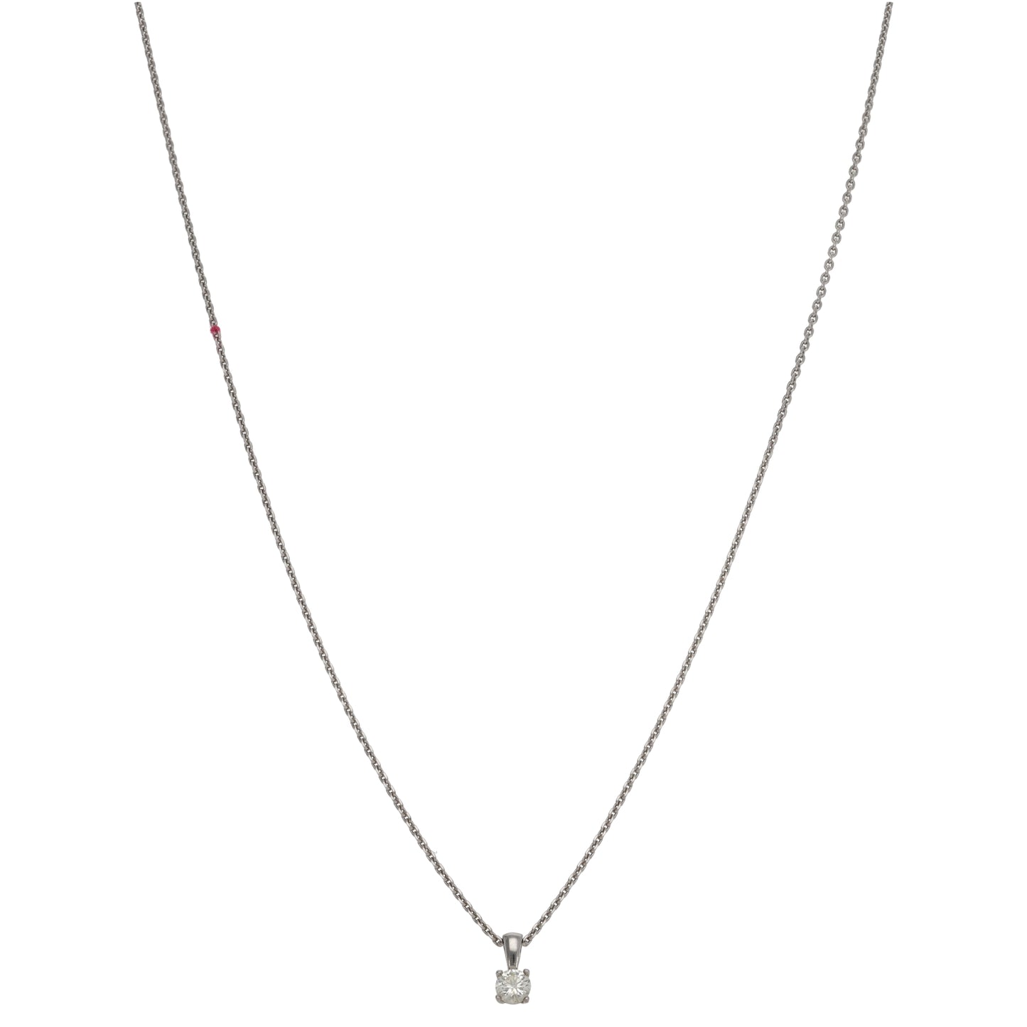 9ct White Gold 0.15ct Diamond Solitaire Pendant With Chain