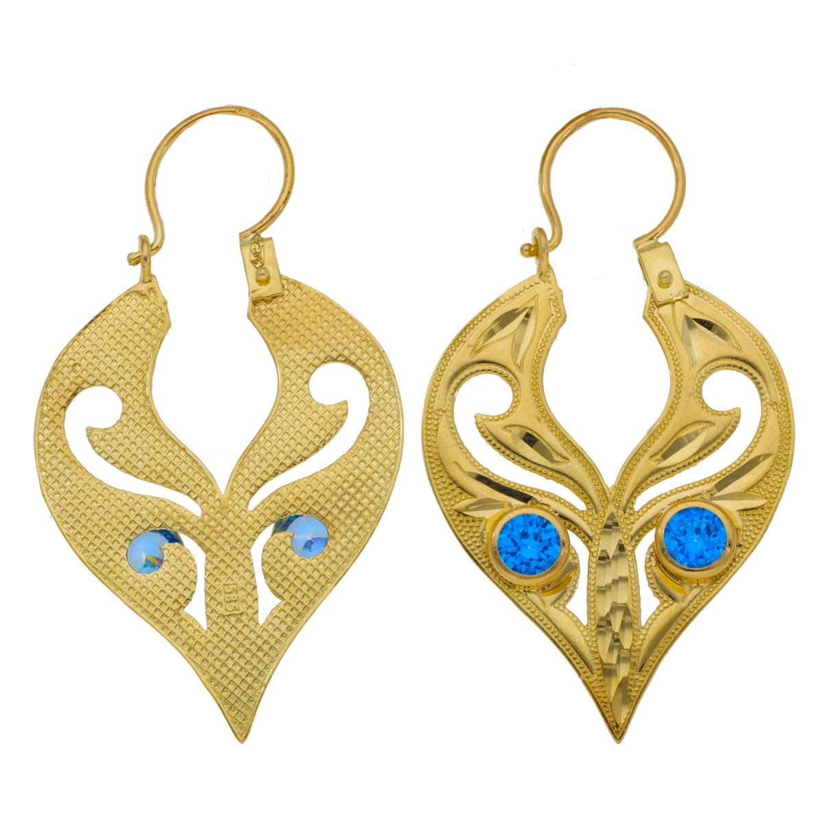 14ct Gold Imitation Gems Alternative Earrings