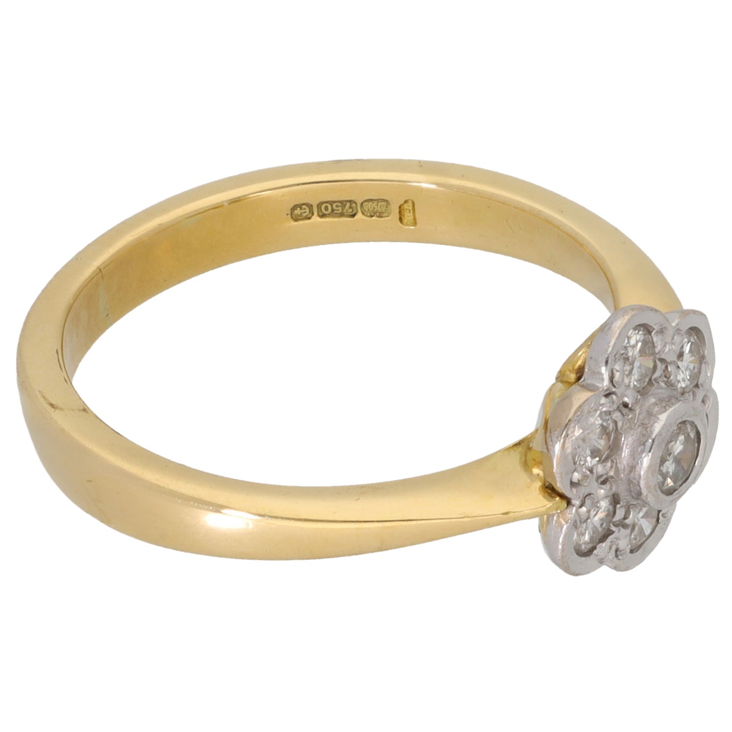 18ct Gold 0.26ct Diamond Cluster Ring Size L