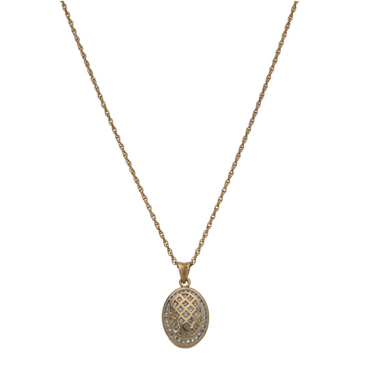 9ct Gold 0.52ct Diamond Dress/Cocktail Pendant With Chain