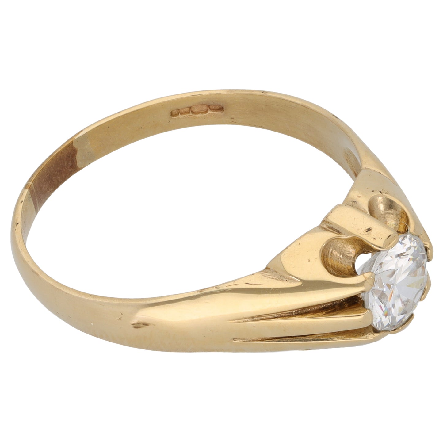 9ct Gold Cubic Zirconia Single Stone Ring Size Z
