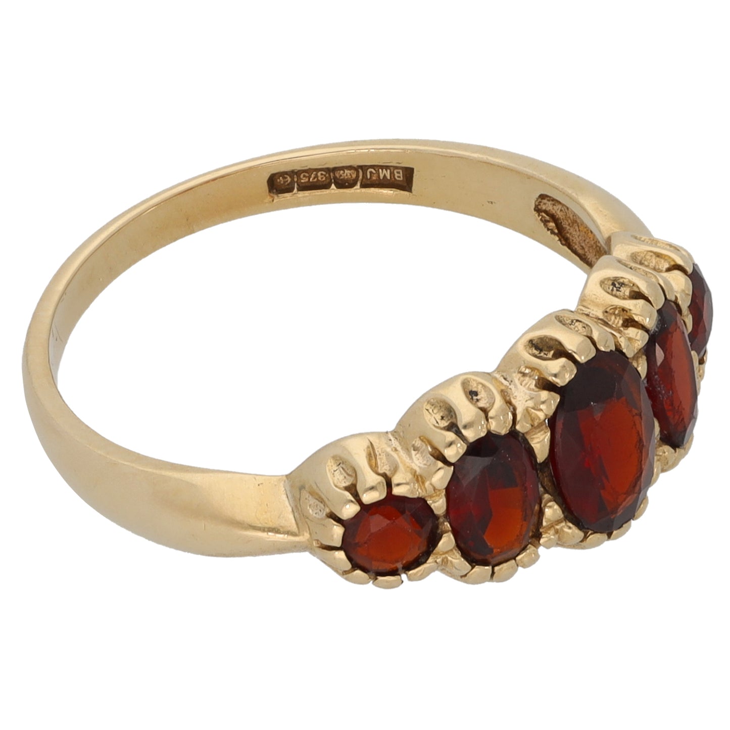 9ct Gold Garnet Dress/Cocktail Ring Size N
