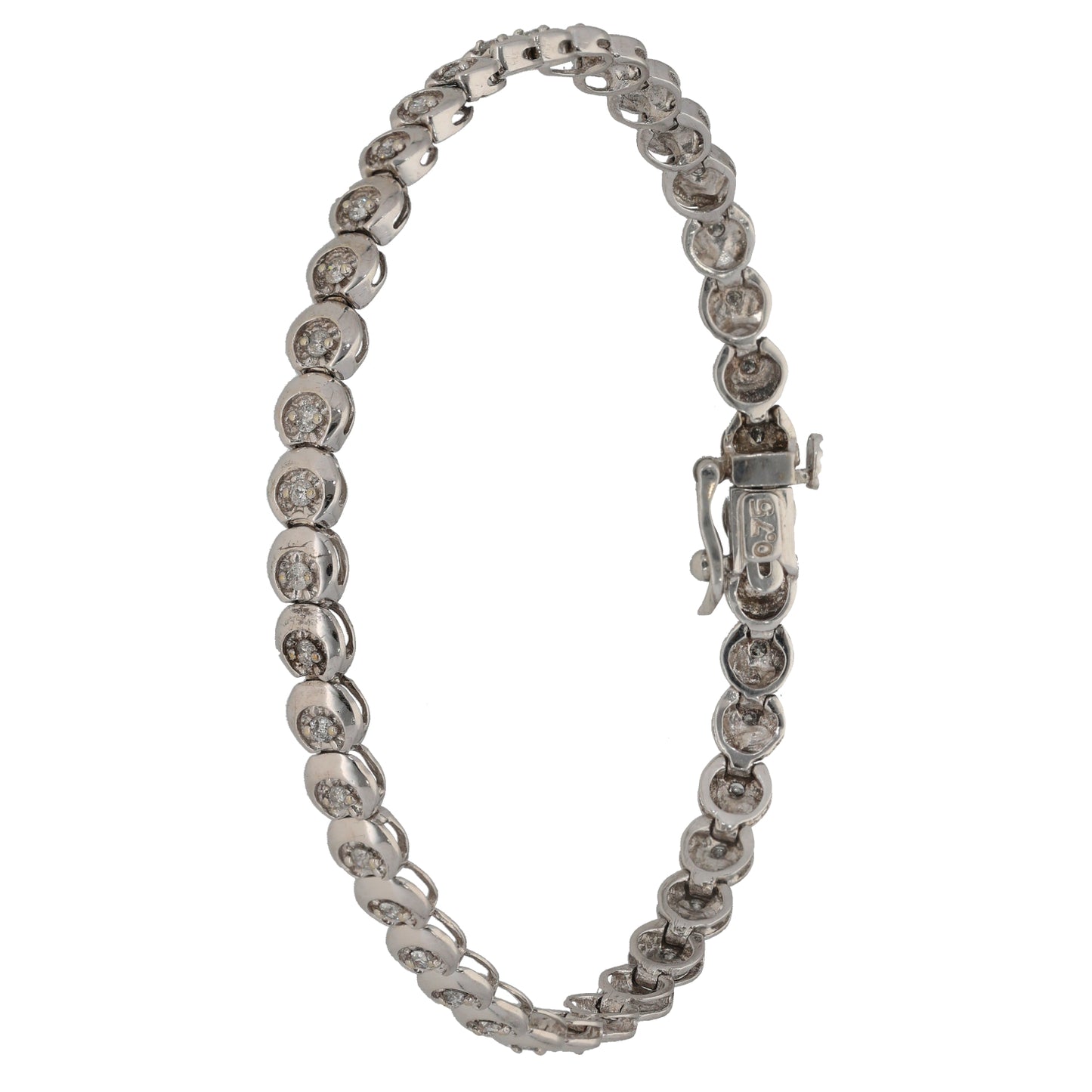 9ct White Gold 0.75ct Diamond Line/Tennis Bracelet