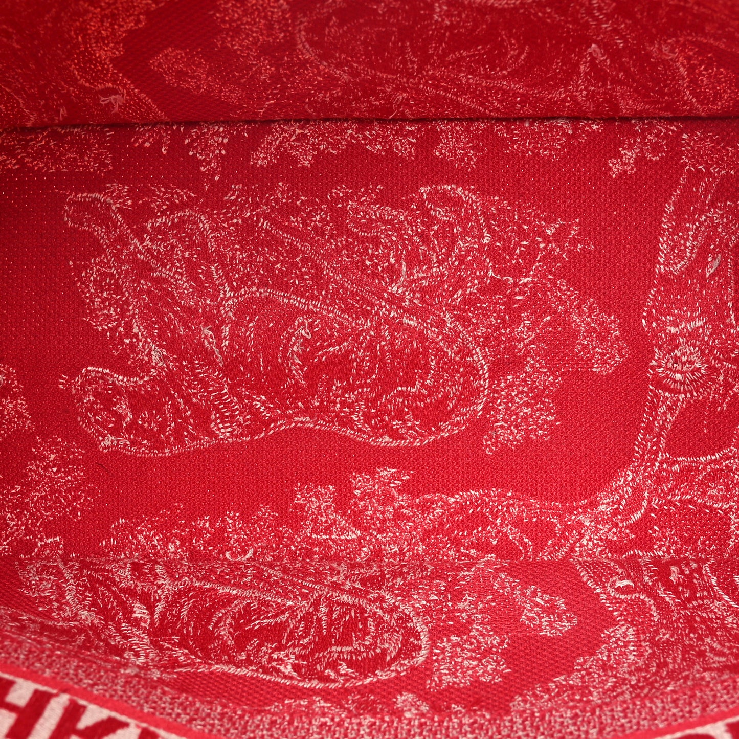 Christian Dior Book Tote Toile de Jouy Embroidered Canvas Bag - Raspberry