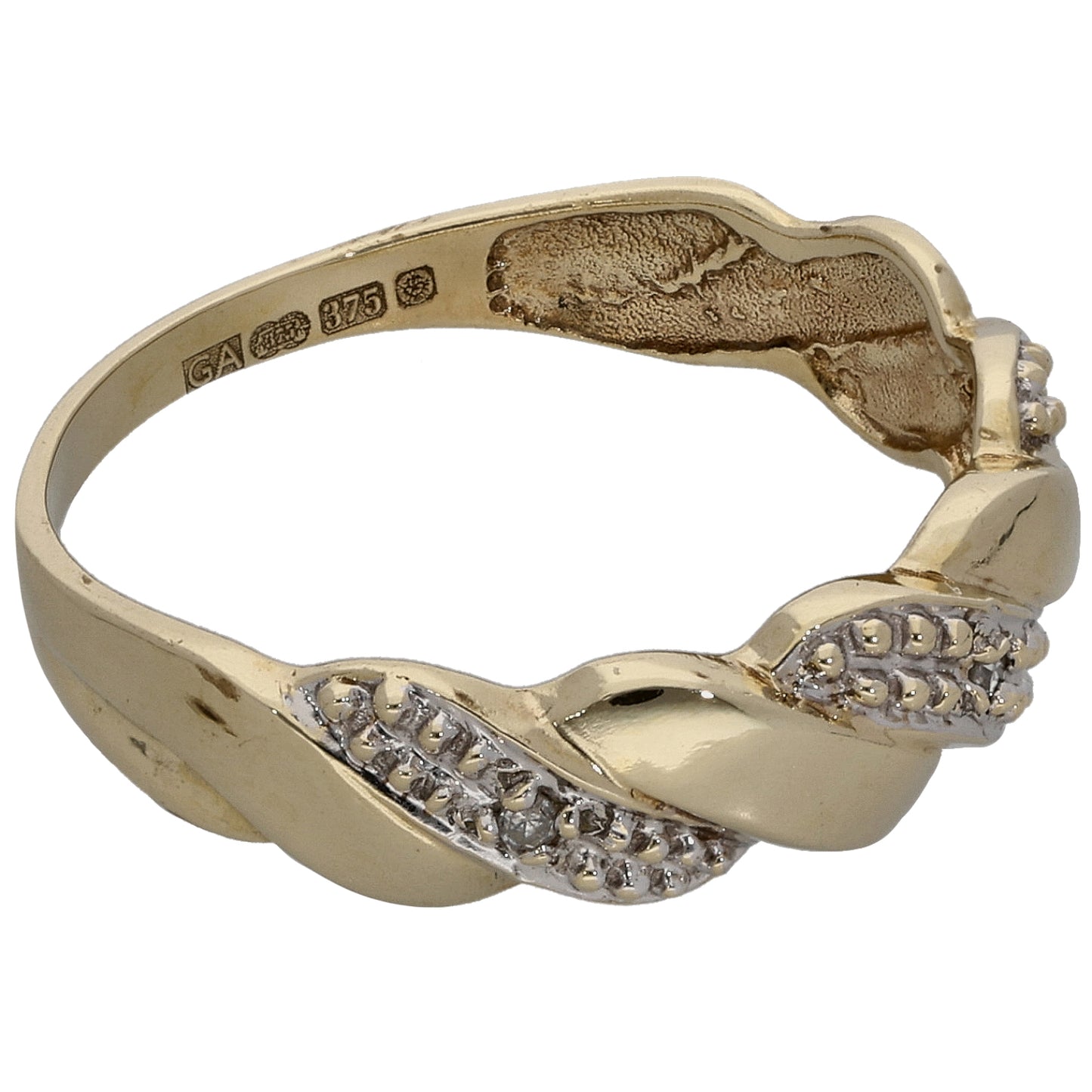 9ct Gold 0.03ct Diamond Dress/Cocktail Ring Size N