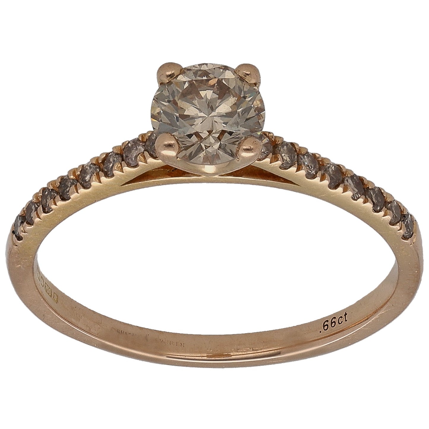 18ct Gold 0.66ct Diamond Solitaire Ring With Accent Stones Size M