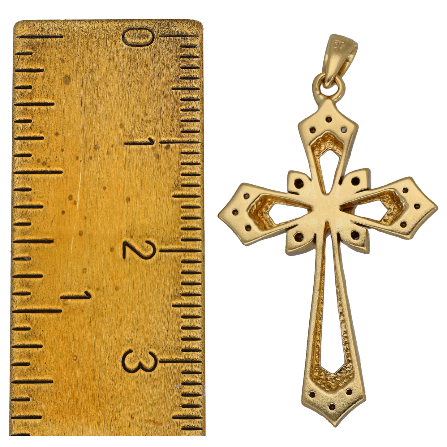 9ct Gold 0.10ct Diamond Cross Pendant