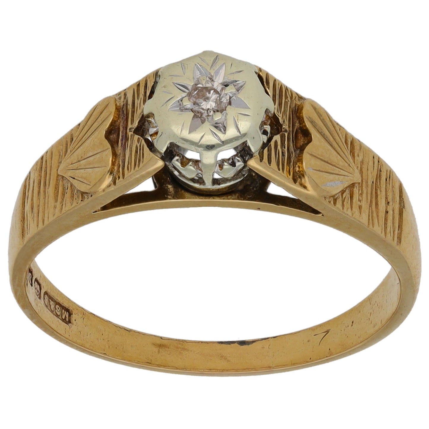 9ct Gold 0.03ct Diamond Solitaire Ring Size O