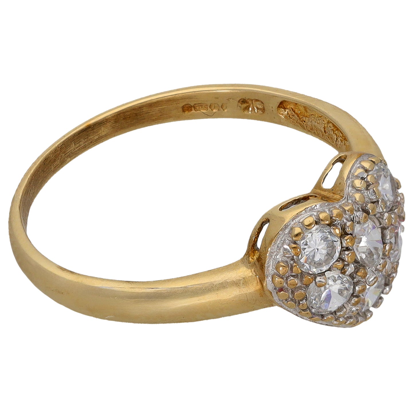 9ct Gold Cubic Zirconia Dress/Cocktail Ring Size R
