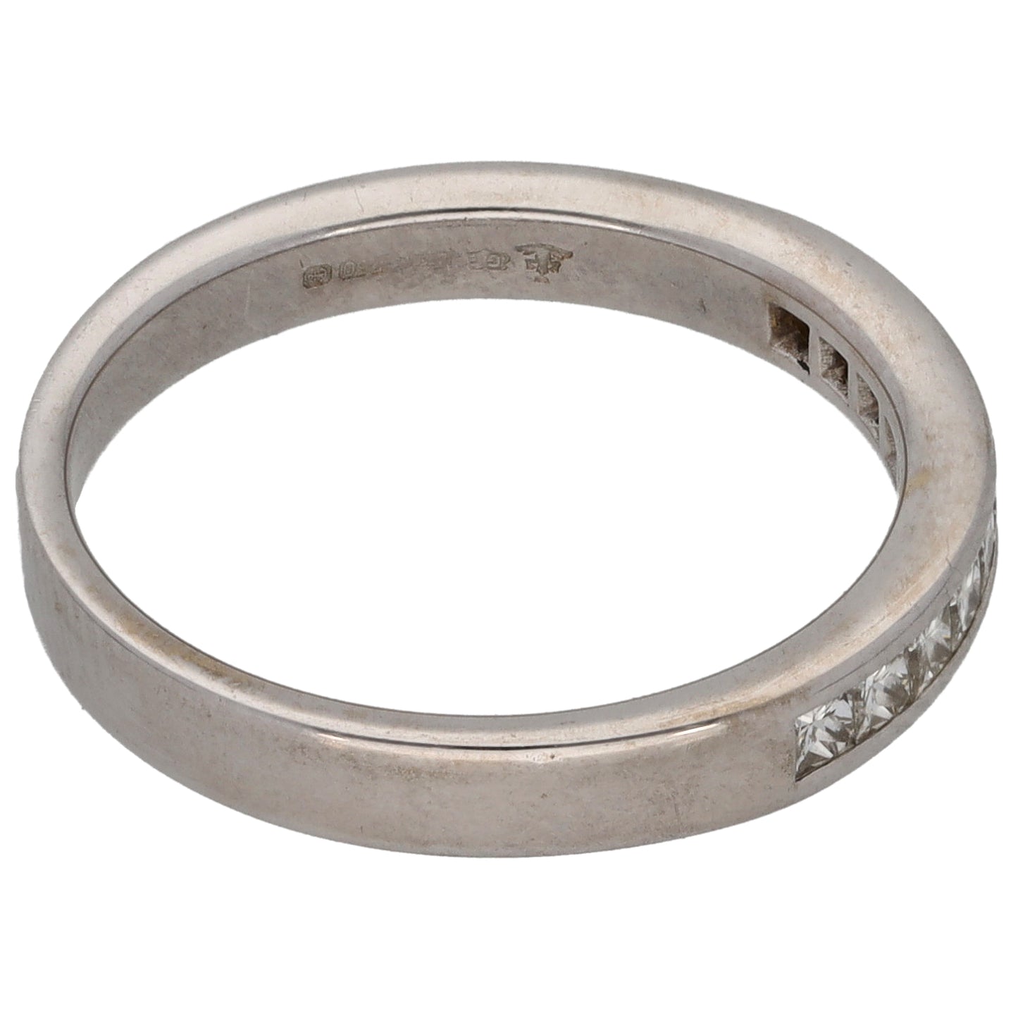 18ct White Gold 0.40ct Diamond Half Eternity Ring Size M