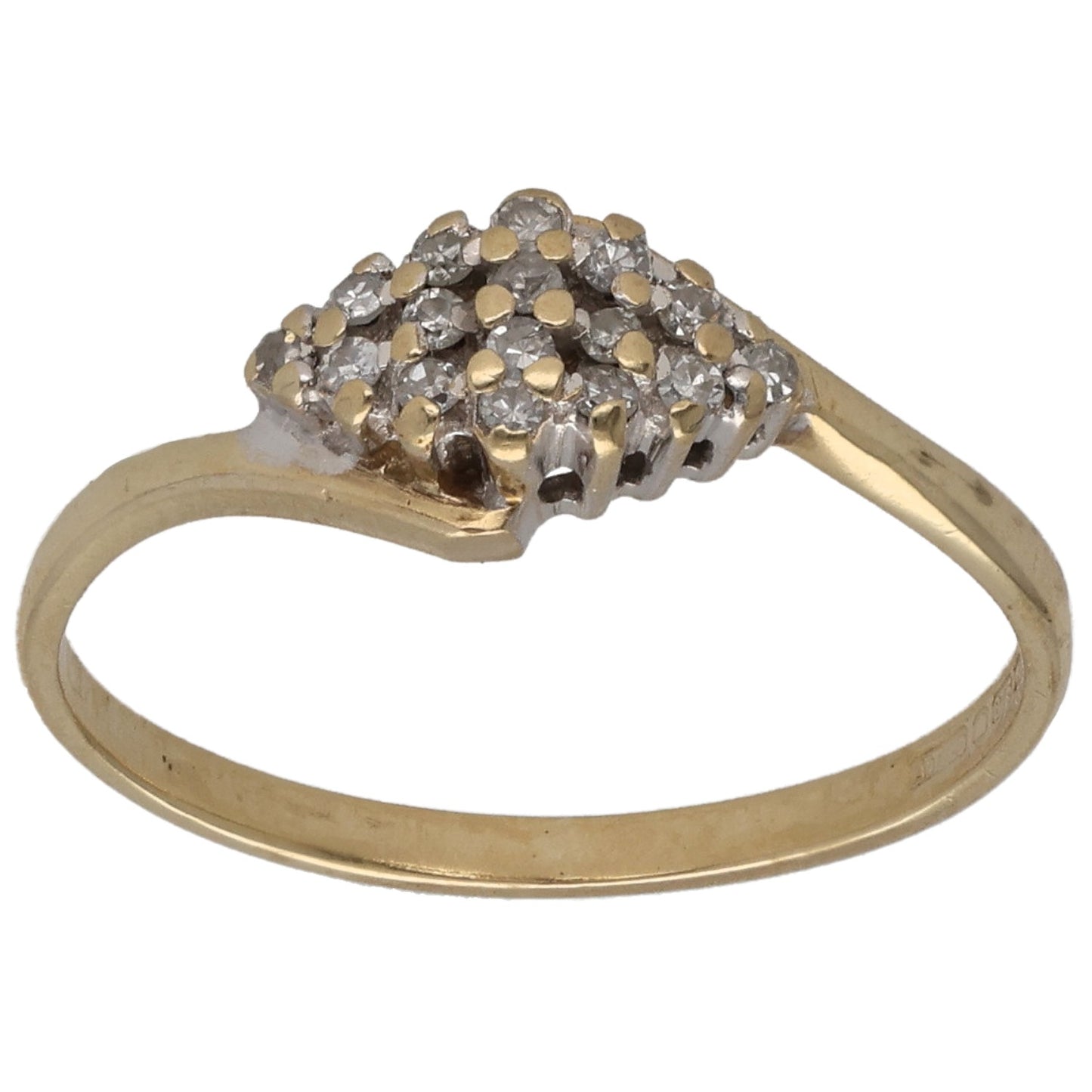 9ct Gold 0.08ct Diamond Cluster Ring Size M