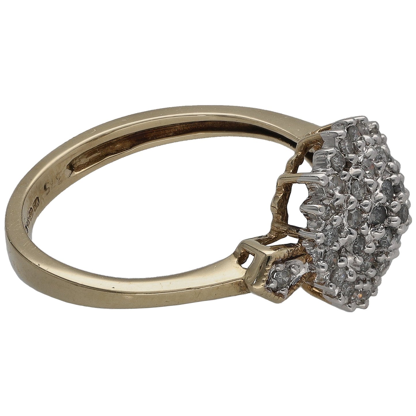 9ct Gold 0.20ct Diamond Cluster Ring Size L