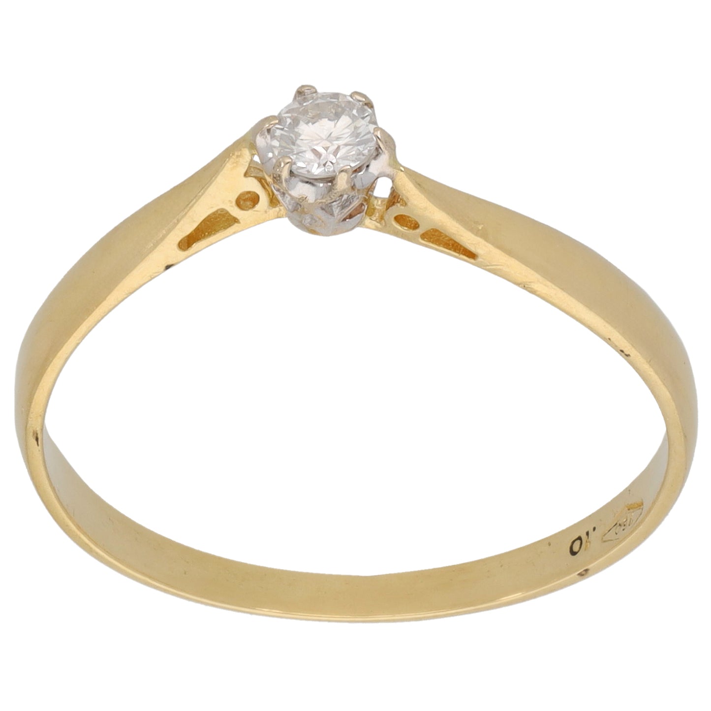 18ct Gold 0.10ct Diamond Solitaire Ring Size S